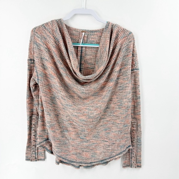 ✅Free People Misty Top Long Sleeve Off Shoulder in Retro Combo Women's SZ MEDIUM - Picture 2 of 8